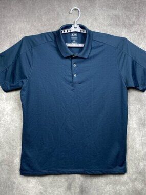 Adidas Golf PureMotion Polo Shirt Mens XL Navy/Gray Trim Collar Short Sleeve